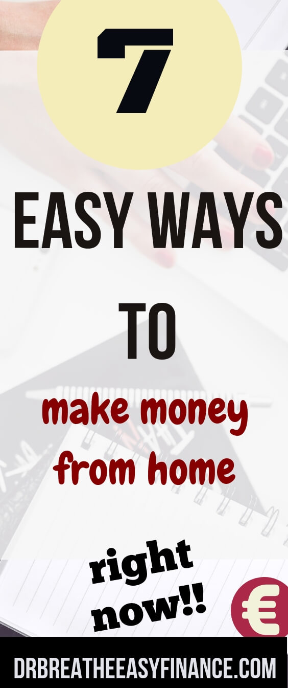 You might read “easy ways to make money from home” and let out a huge sigh at first. I’m with you! These 7 ways to make money from home are legit and you can start right this second. #wealth #sidehustle #workfromhome