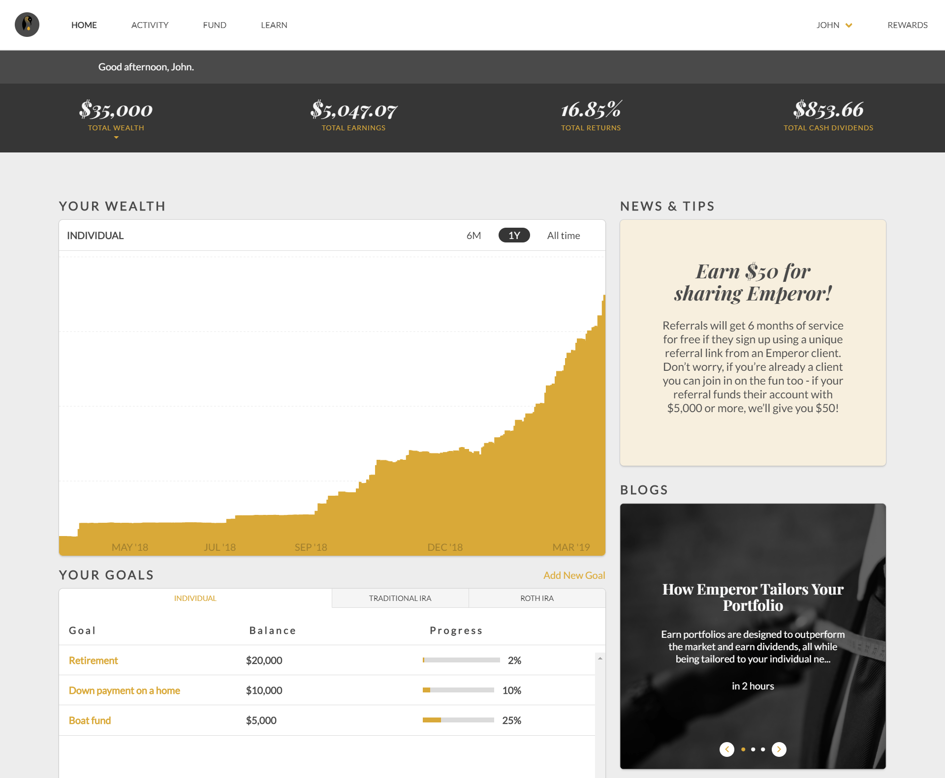 Robo advisor emperor investments